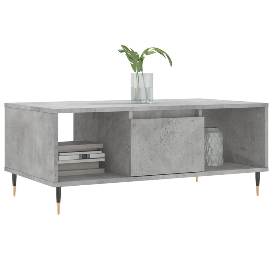 Salontafel 90X50X36,5 Cm Bewerkt Hout Betongrijs