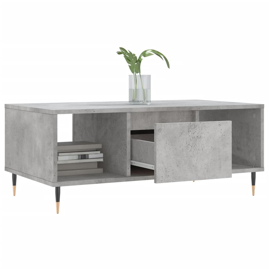 Salontafel 90X50X36,5 Cm Bewerkt Hout Betongrijs