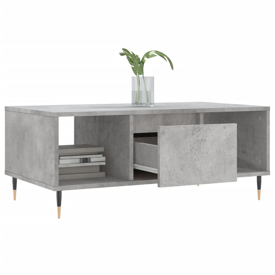 Salontafel 90X50X36,5 Cm Bewerkt Hout Betongrijs