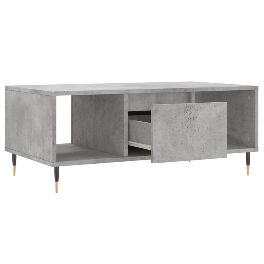 Salontafel 90X50X36,5 Cm Bewerkt Hout Betongrijs