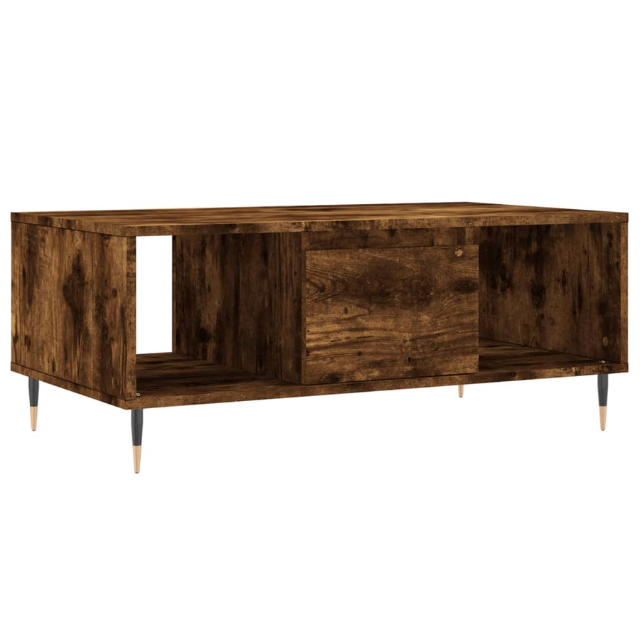Salontafel 90X50X36,5 Cm Bewerkt Hout Kleurig Gerookt eiken