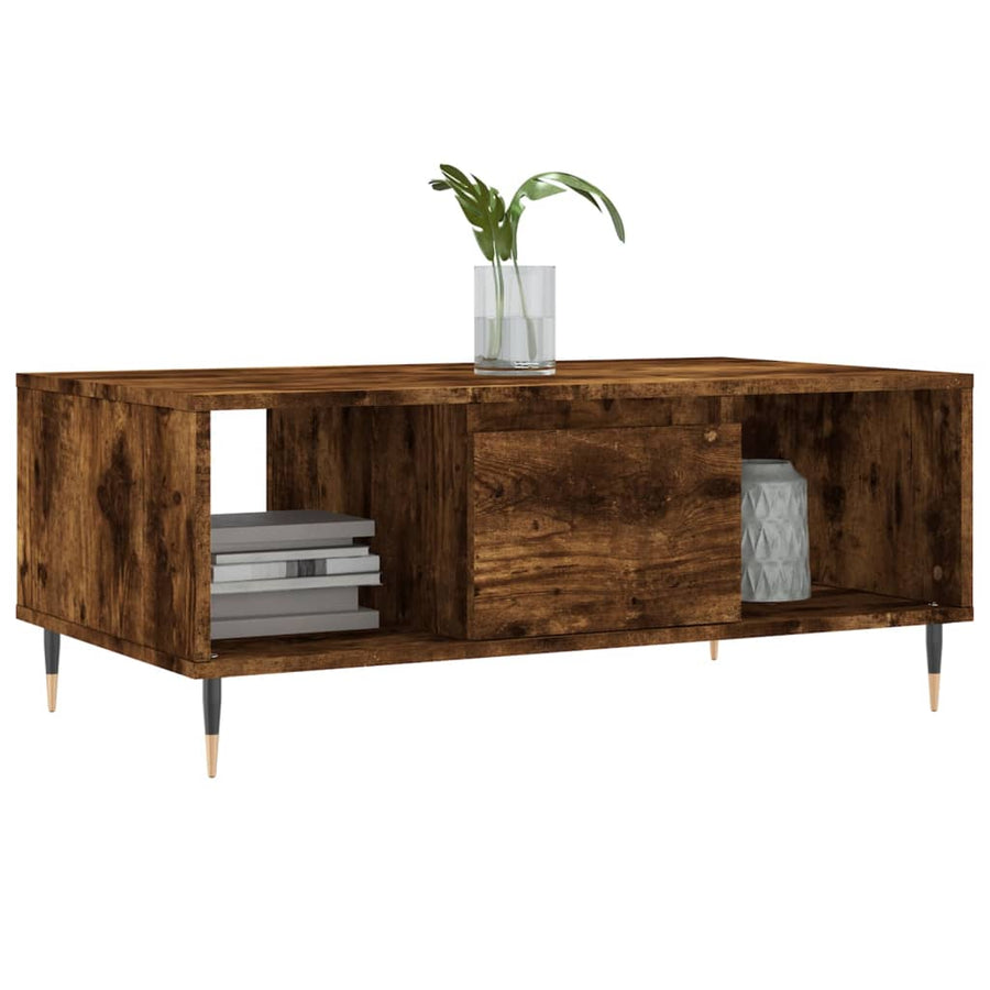 Salontafel 90X50X36,5 Cm Bewerkt Hout Kleurig Gerookt eiken