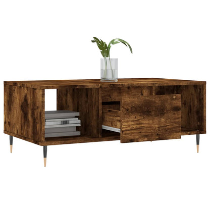 Salontafel 90X50X36,5 Cm Bewerkt Hout Kleurig Gerookt eiken