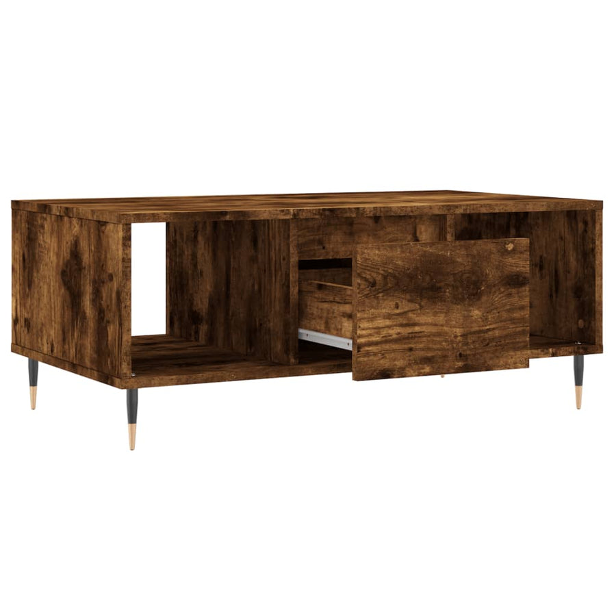 Salontafel 90X50X36,5 Cm Bewerkt Hout Kleurig Gerookt eiken