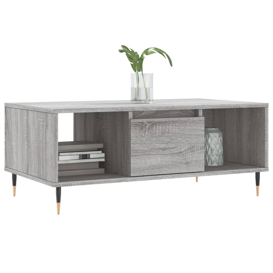 Salontafel 90X50X36,5 Cm Bewerkt Hout Grijs sonoma