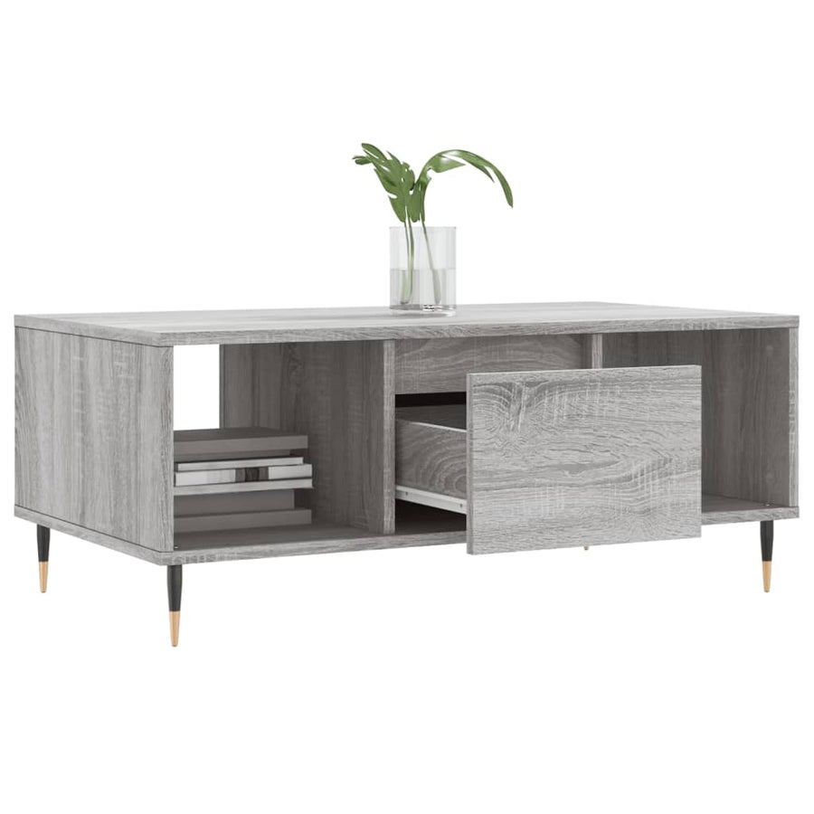Salontafel 90X50X36,5 Cm Bewerkt Hout Grijs sonoma