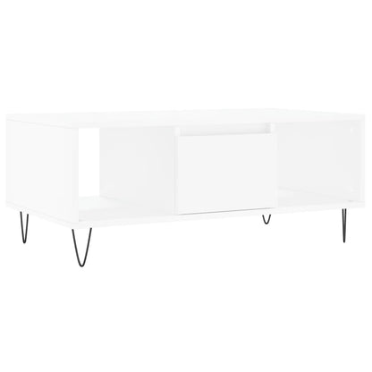 Salontafel 90X50X36,5 Cm Bewerkt Hout Wit