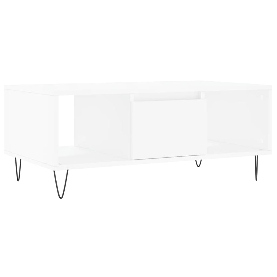 Salontafel 90X50X36,5 Cm Bewerkt Hout Wit