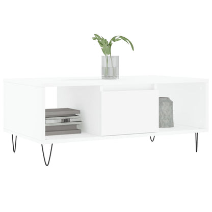 Salontafel 90X50X36,5 Cm Bewerkt Hout Wit