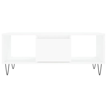 Salontafel 90X50X36,5 Cm Bewerkt Hout Wit