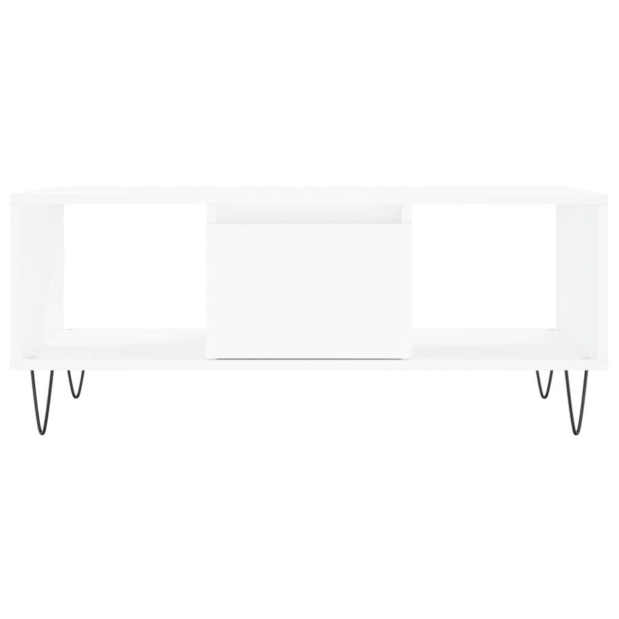 Salontafel 90X50X36,5 Cm Bewerkt Hout Wit