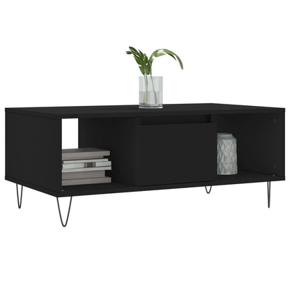 Salontafel 90X50X36,5 Cm Bewerkt Hout Zwart