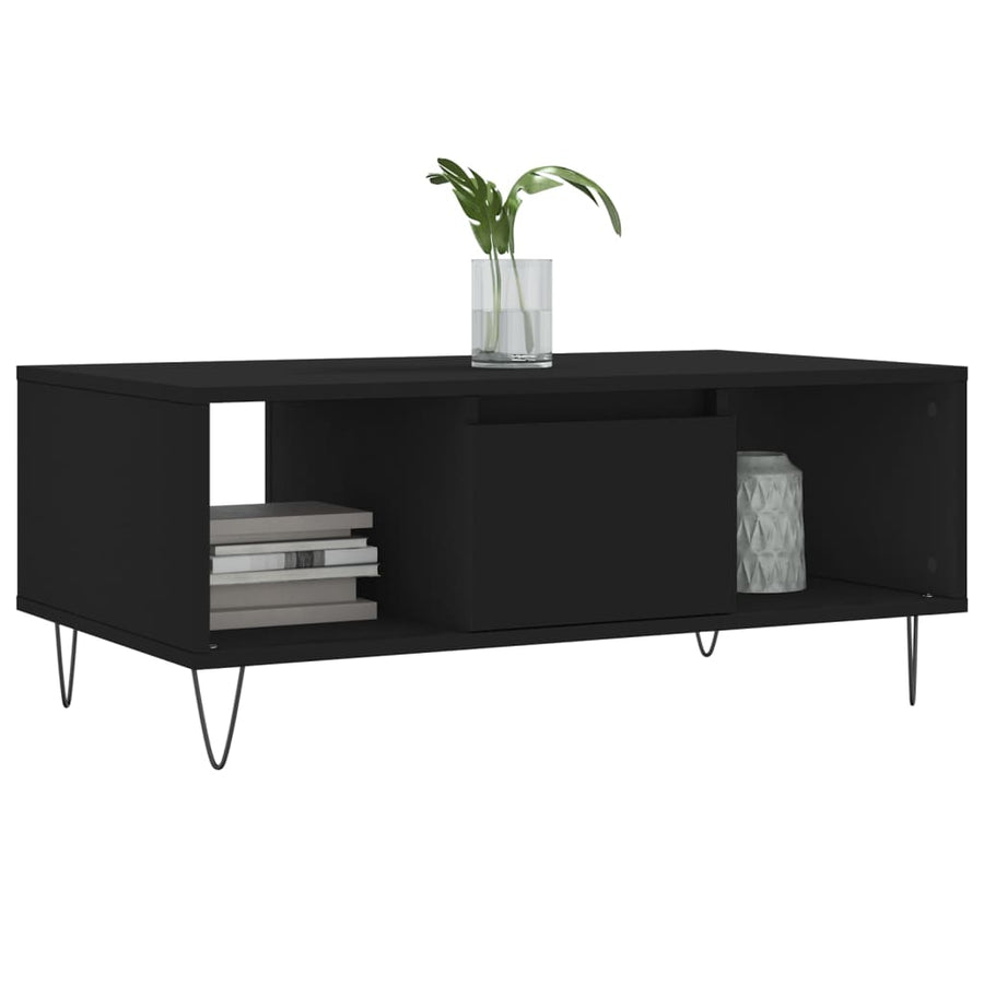 Salontafel 90X50X36,5 Cm Bewerkt Hout Zwart