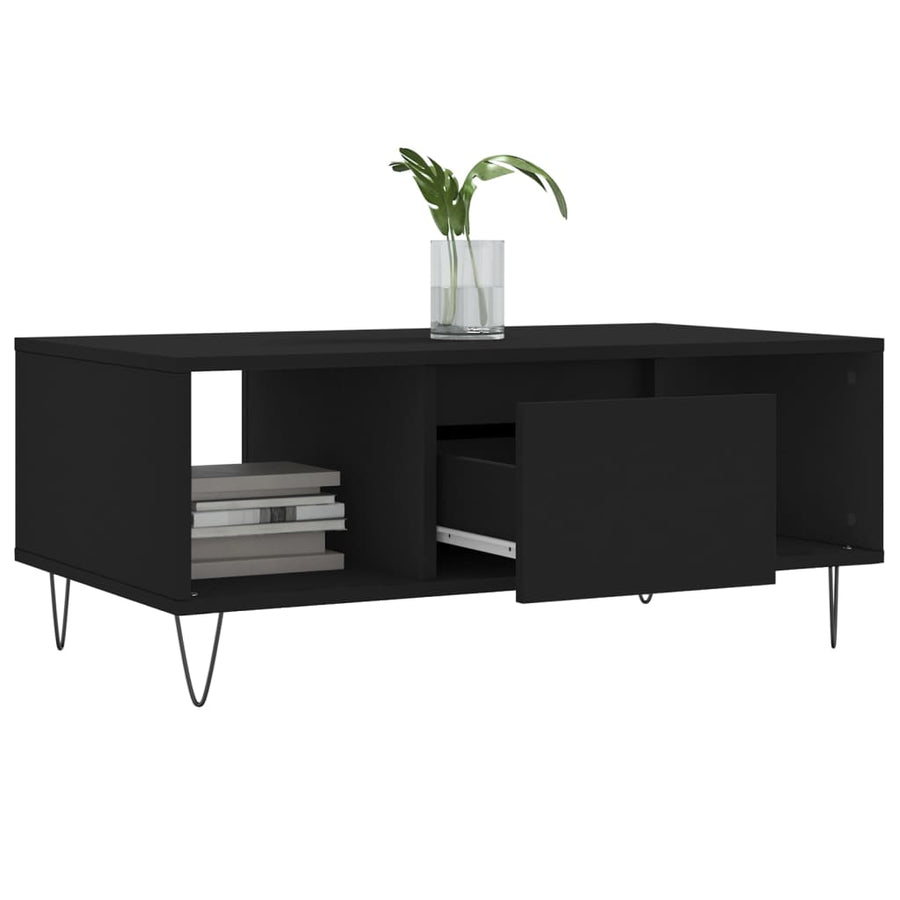 Salontafel 90X50X36,5 Cm Bewerkt Hout Zwart