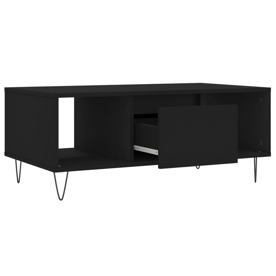 Salontafel 90X50X36,5 Cm Bewerkt Hout Zwart