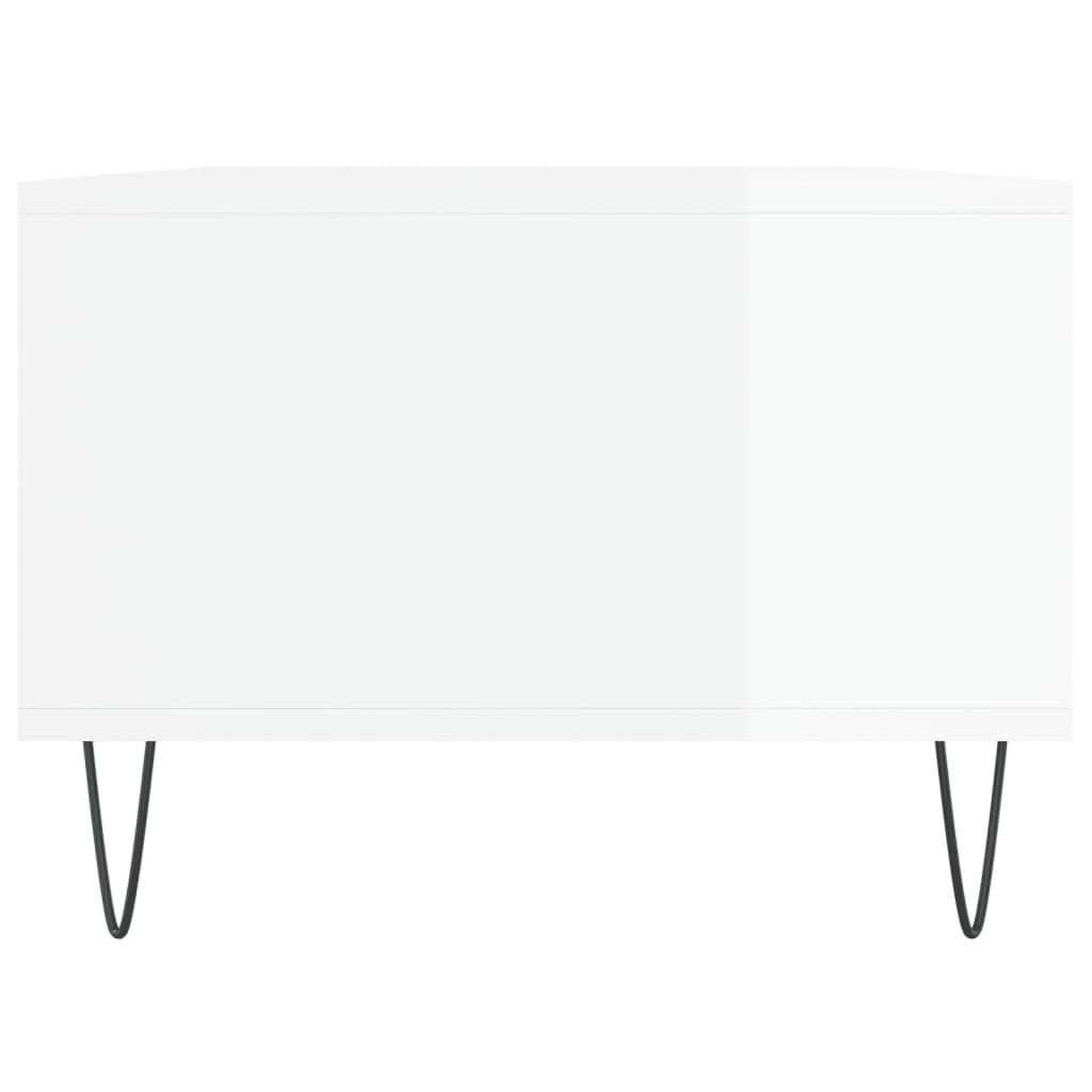 Salontafel 90X50X36,5 Cm Bewerkt Hout Hoogglans wit