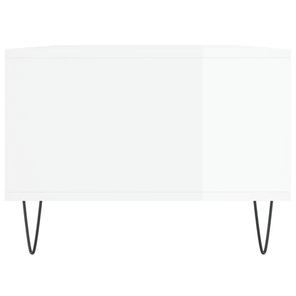 Salontafel 90X50X36,5 Cm Bewerkt Hout Hoogglans wit