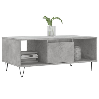 Salontafel 90X50X36,5 Cm Bewerkt Hout Betongrijs