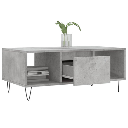 Salontafel 90X50X36,5 Cm Bewerkt Hout Betongrijs
