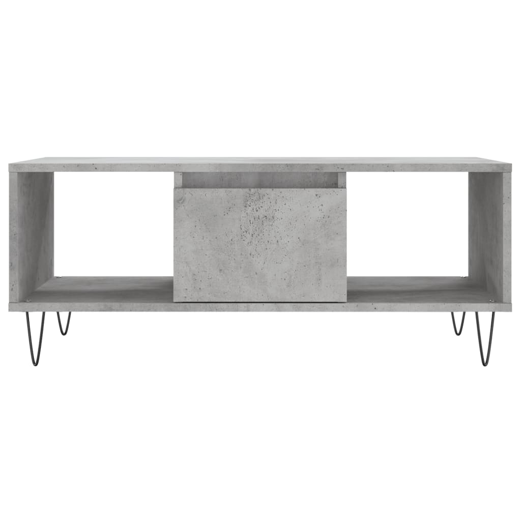 Salontafel 90X50X36,5 Cm Bewerkt Hout Betongrijs
