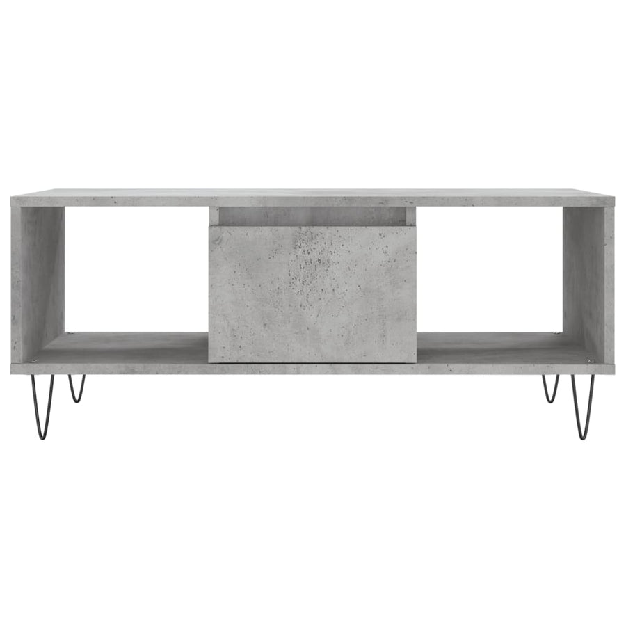 Salontafel 90X50X36,5 Cm Bewerkt Hout Betongrijs