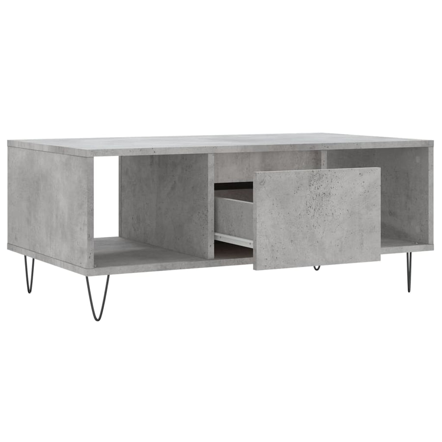 Salontafel 90X50X36,5 Cm Bewerkt Hout Betongrijs