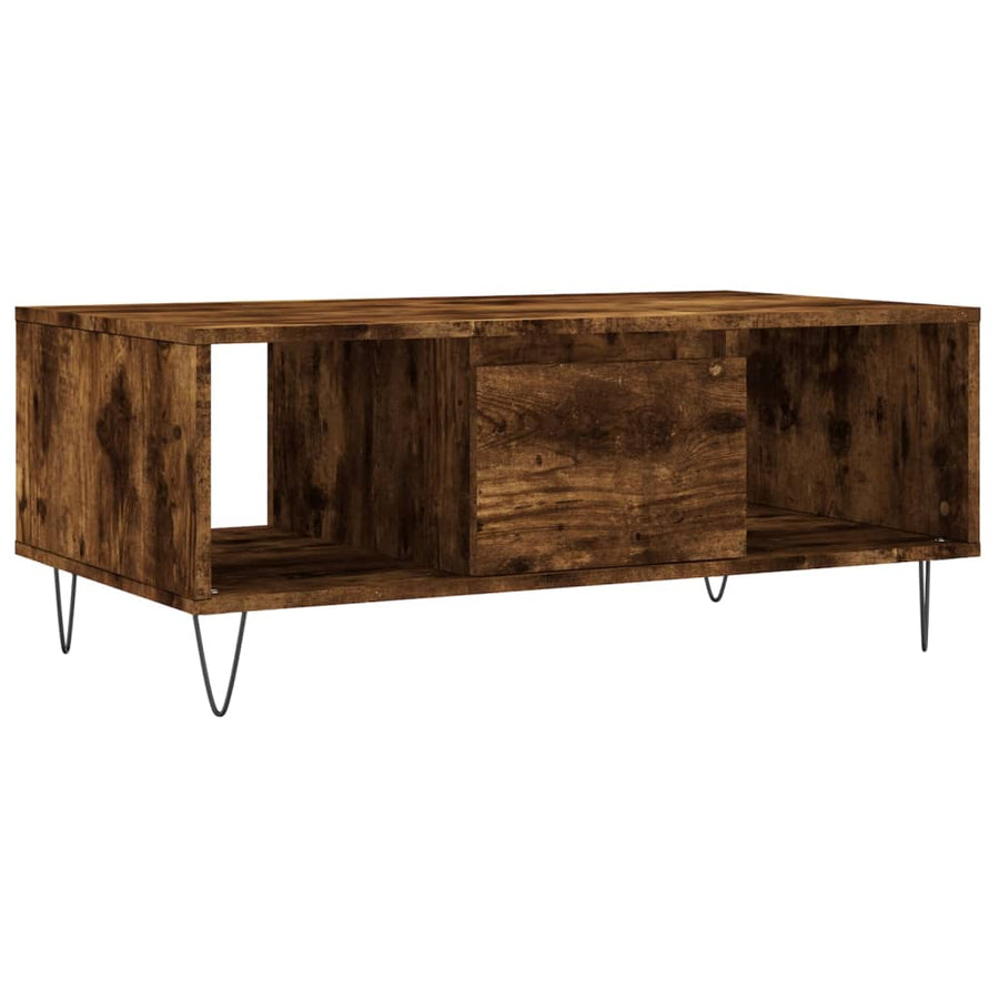 Salontafel 90X50X36,5 Cm Bewerkt Hout Kleurig Gerookt eiken
