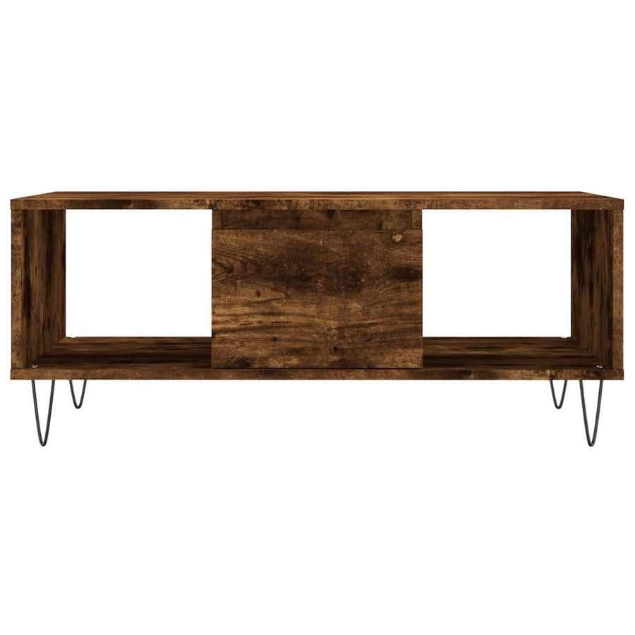 Salontafel 90X50X36,5 Cm Bewerkt Hout Kleurig Gerookt eiken