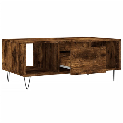 Salontafel 90X50X36,5 Cm Bewerkt Hout Kleurig Gerookt eiken