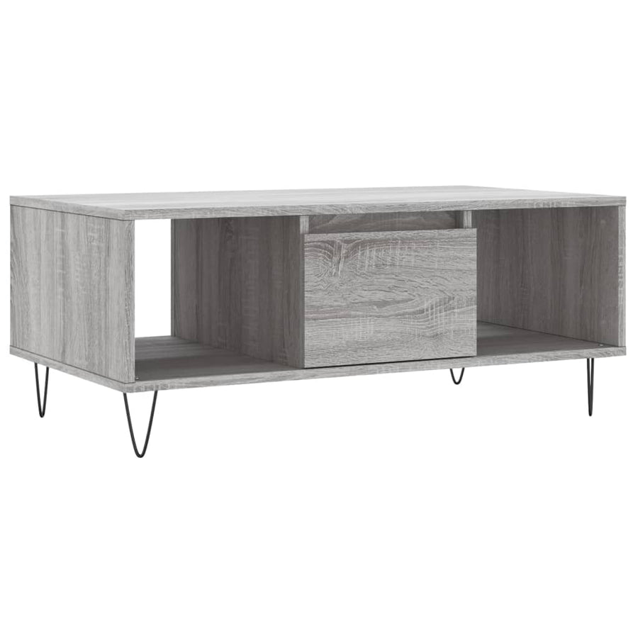 Salontafel 90X50X36,5 Cm Bewerkt Hout Grijs sonoma