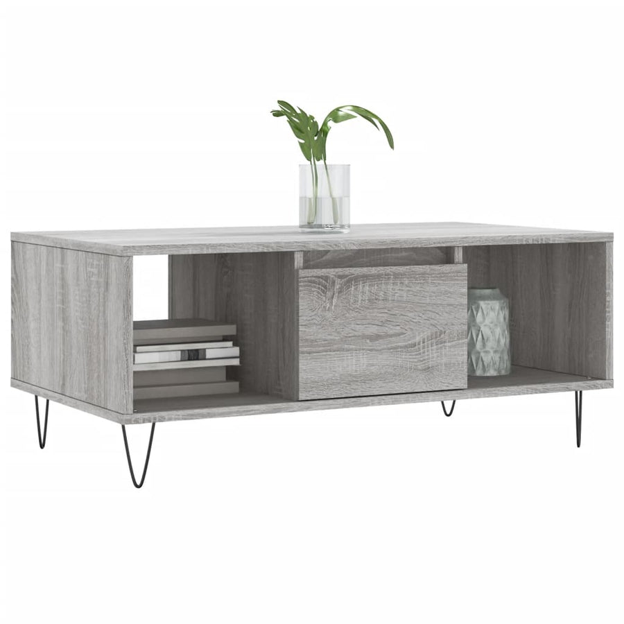Salontafel 90X50X36,5 Cm Bewerkt Hout Grijs sonoma