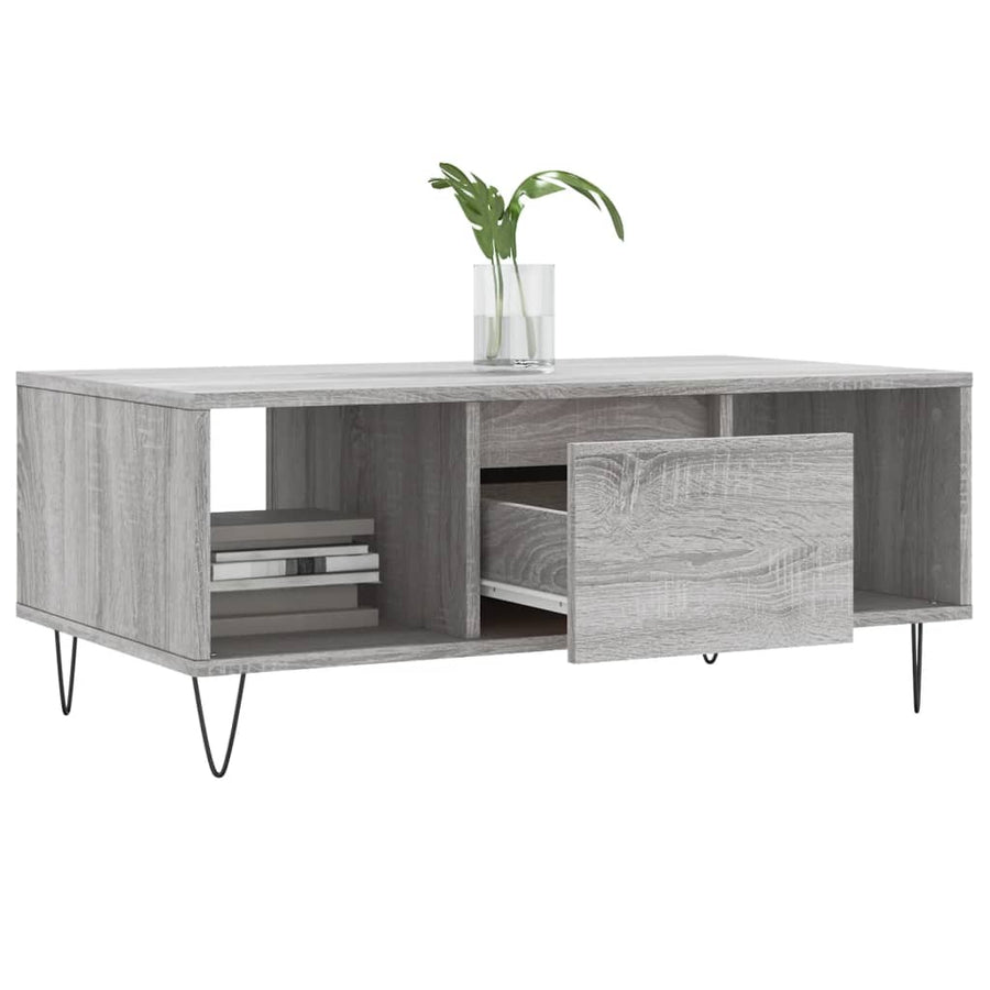 Salontafel 90X50X36,5 Cm Bewerkt Hout Grijs sonoma