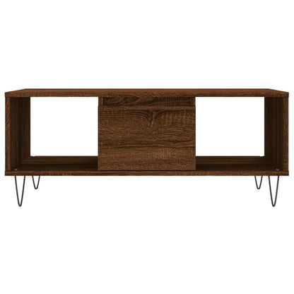 Salontafel 90X50X36,5 Cm Bewerkt Hout Bruin Eikenkleur Bruineiken