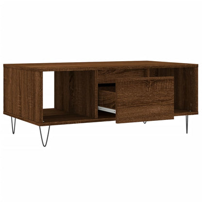 Salontafel 90X50X36,5 Cm Bewerkt Hout Bruin Eikenkleur Bruineiken