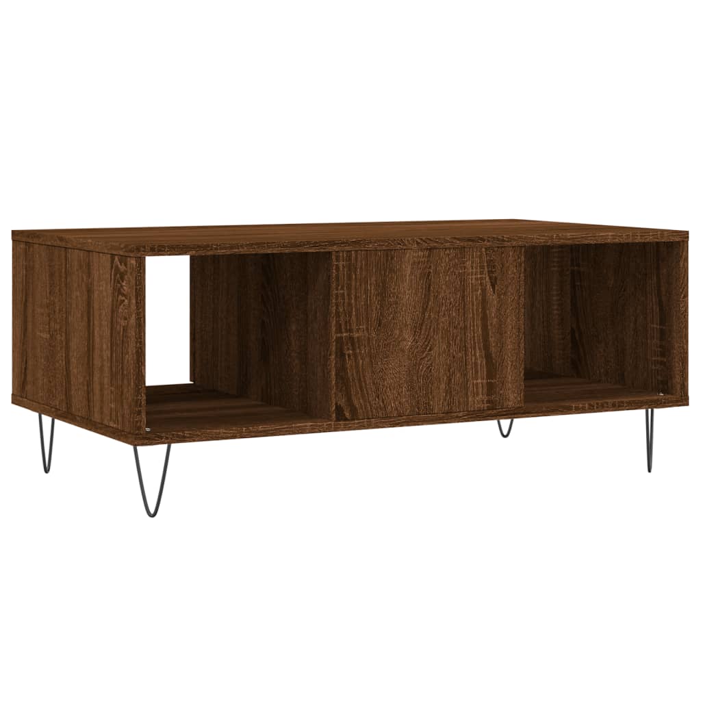 Salontafel 90X50X36,5 Cm Bewerkt Hout Bruin Eikenkleur Bruineiken