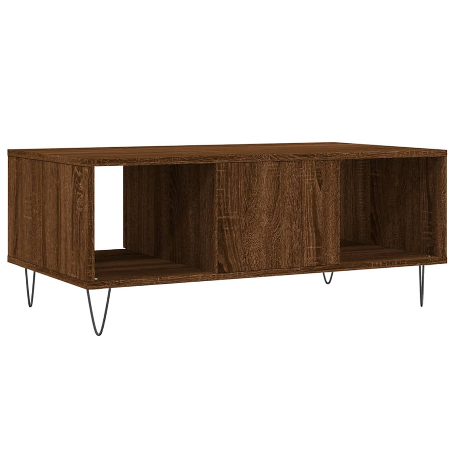 Salontafel 90X50X36,5 Cm Bewerkt Hout Bruin Eikenkleur Bruineiken