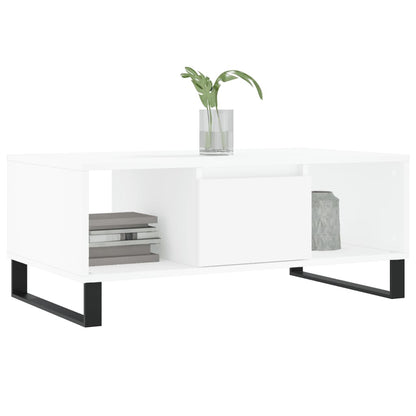 Salontafel 90X50X36,5 Cm Bewerkt Hout Wit