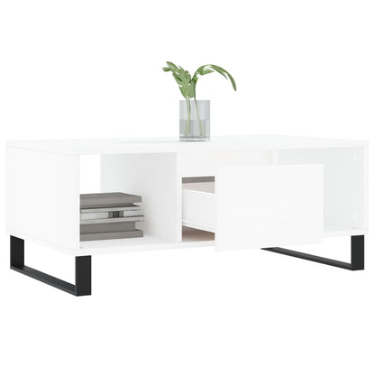 Salontafel 90X50X36,5 Cm Bewerkt Hout Wit