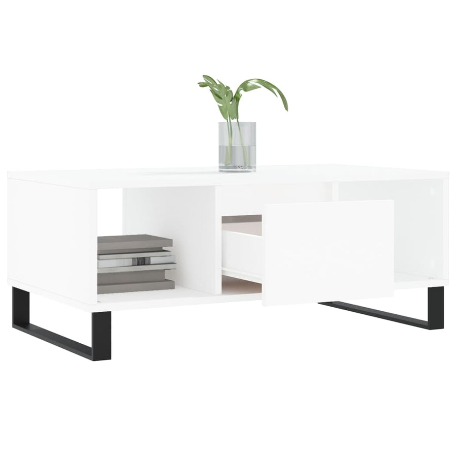 Salontafel 90X50X36,5 Cm Bewerkt Hout Wit