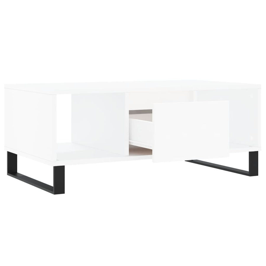 Salontafel 90X50X36,5 Cm Bewerkt Hout Wit
