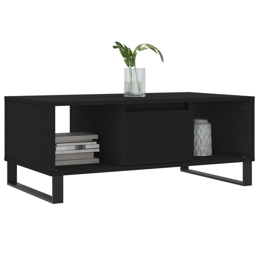 Salontafel 90X50X36,5 Cm Bewerkt Hout Zwart