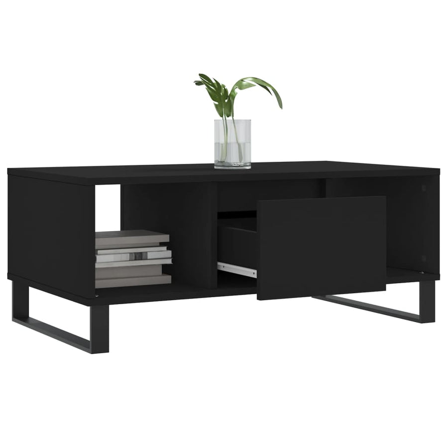 Salontafel 90X50X36,5 Cm Bewerkt Hout Zwart