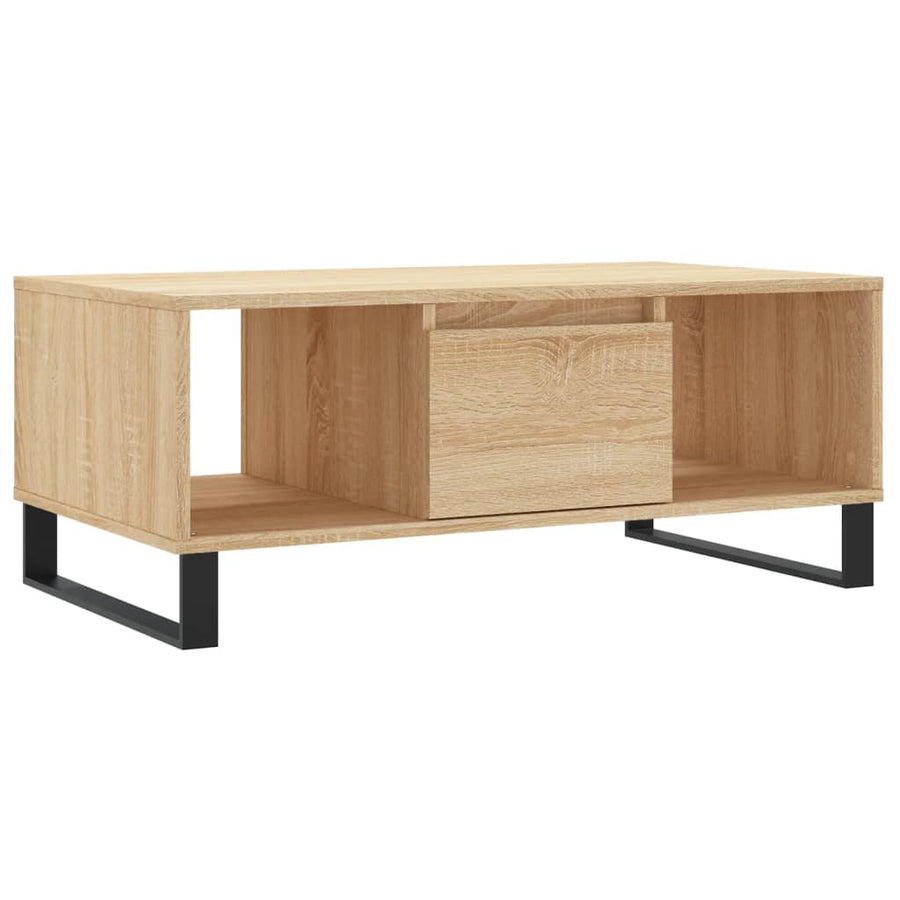 Salontafel 90X50X36,5 Cm Bewerkt Hout Kleurig Sonoma eiken
