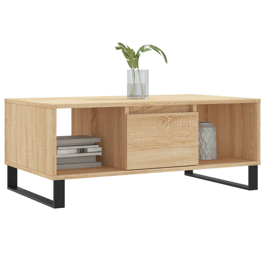 Salontafel 90X50X36,5 Cm Bewerkt Hout Kleurig Sonoma eiken