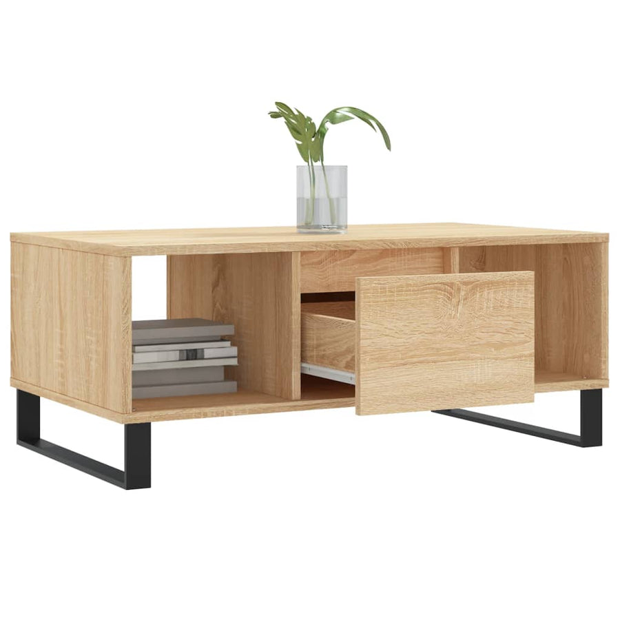 Salontafel 90X50X36,5 Cm Bewerkt Hout Kleurig Sonoma eiken