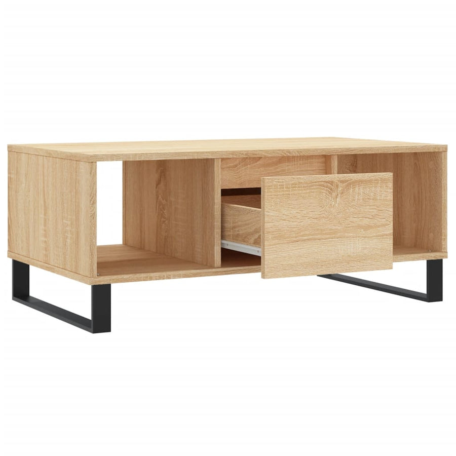 Salontafel 90X50X36,5 Cm Bewerkt Hout Kleurig Sonoma eiken