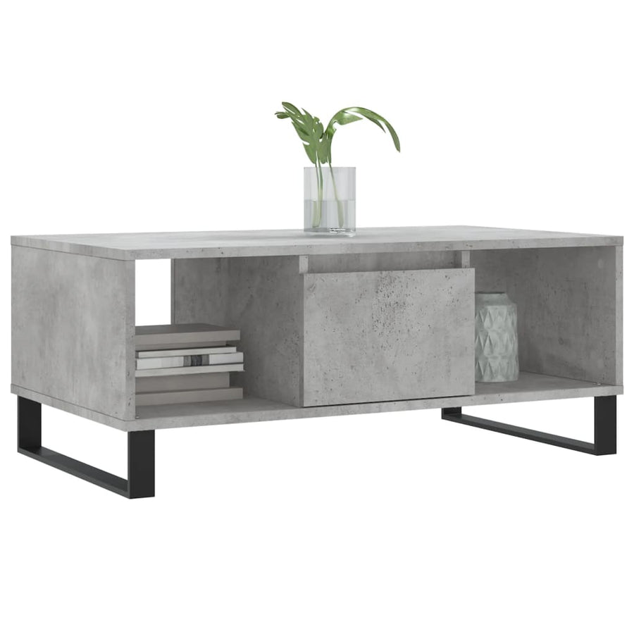 Salontafel 90X50X36,5 Cm Bewerkt Hout Betongrijs