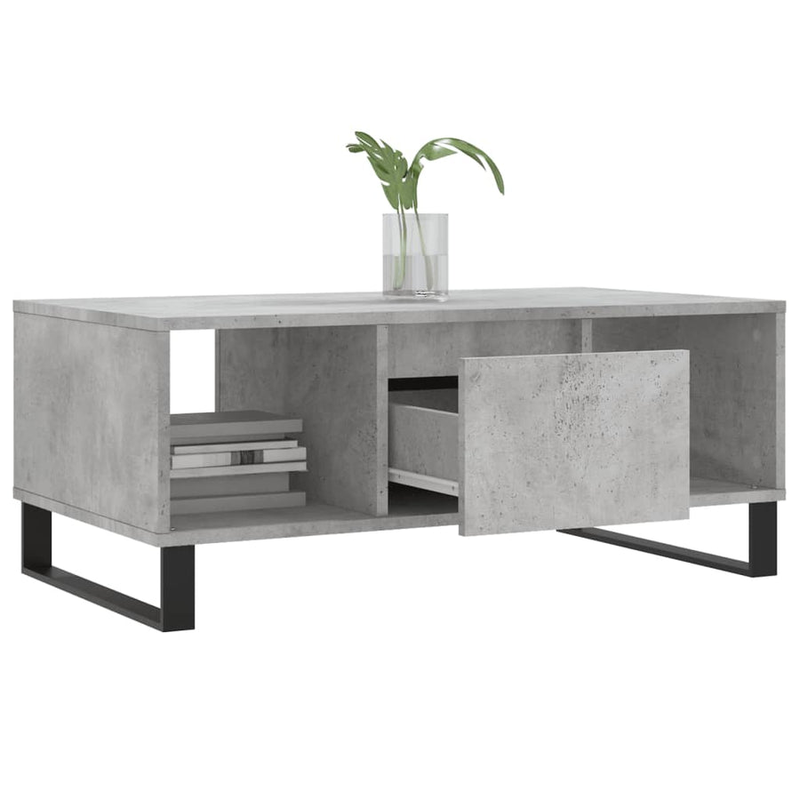 Salontafel 90X50X36,5 Cm Bewerkt Hout Betongrijs