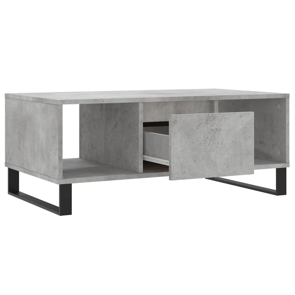 Salontafel 90X50X36,5 Cm Bewerkt Hout Betongrijs