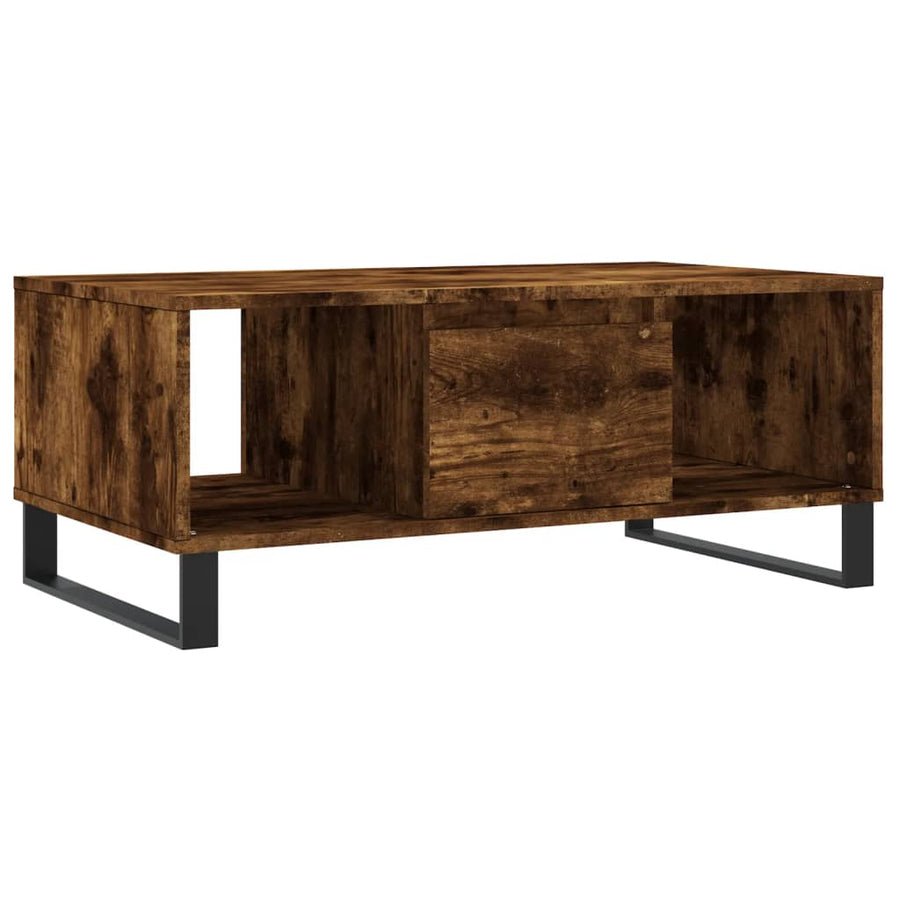 Salontafel 90X50X36,5 Cm Bewerkt Hout Kleurig Gerookt eiken